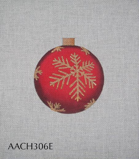 Christmas Balls:CH306E Red with Gold Snowfl