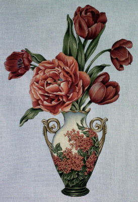 Flower:SB108 Tulip on Red Vase