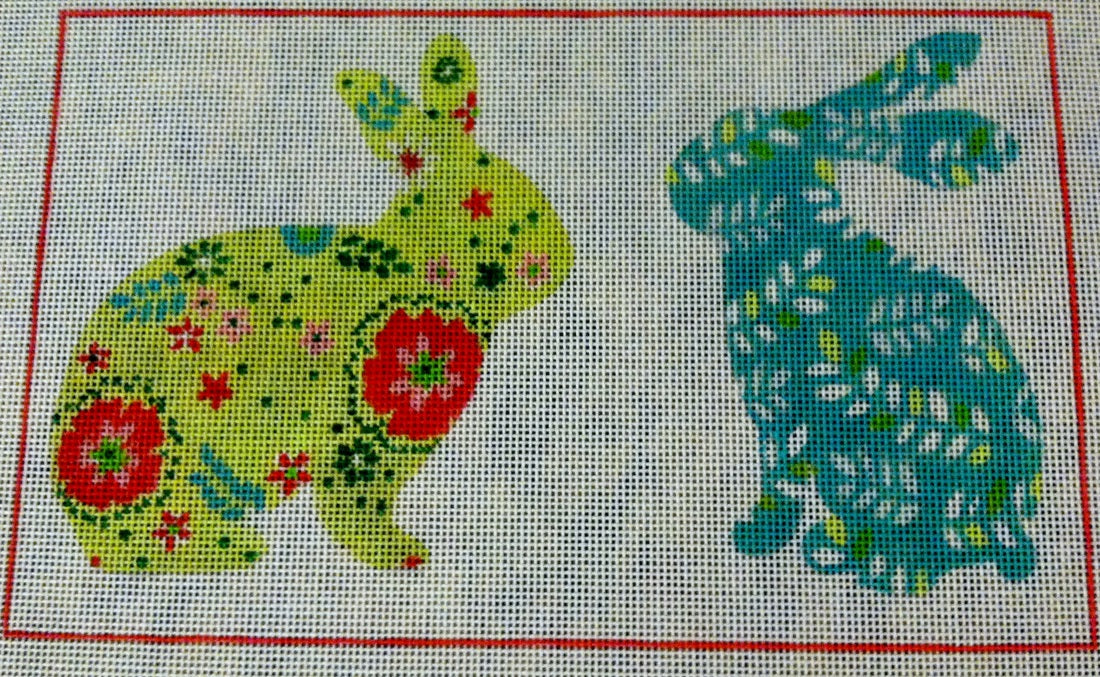 Bunnies:SB938 Bunnies green flower