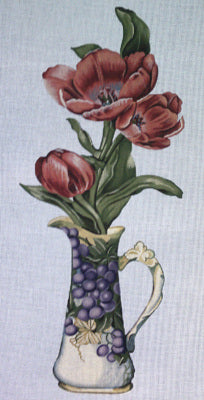 Flower:SB 110 Red Tulips in Grape Vase