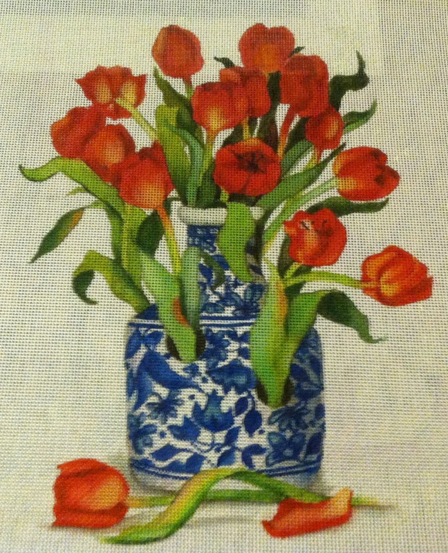 Flower:SB 936 Blue vase w/ Tulips