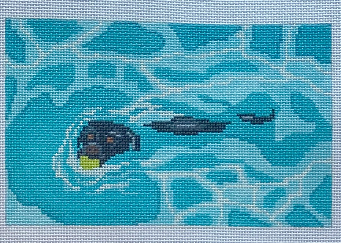 Froopy Designs:FD346 Black Labrador Swim, 9"x5