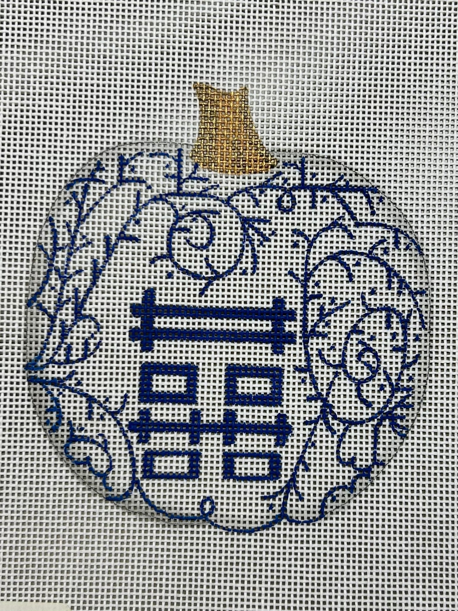 Halloween:HA510 blue/white pumpkin Vines