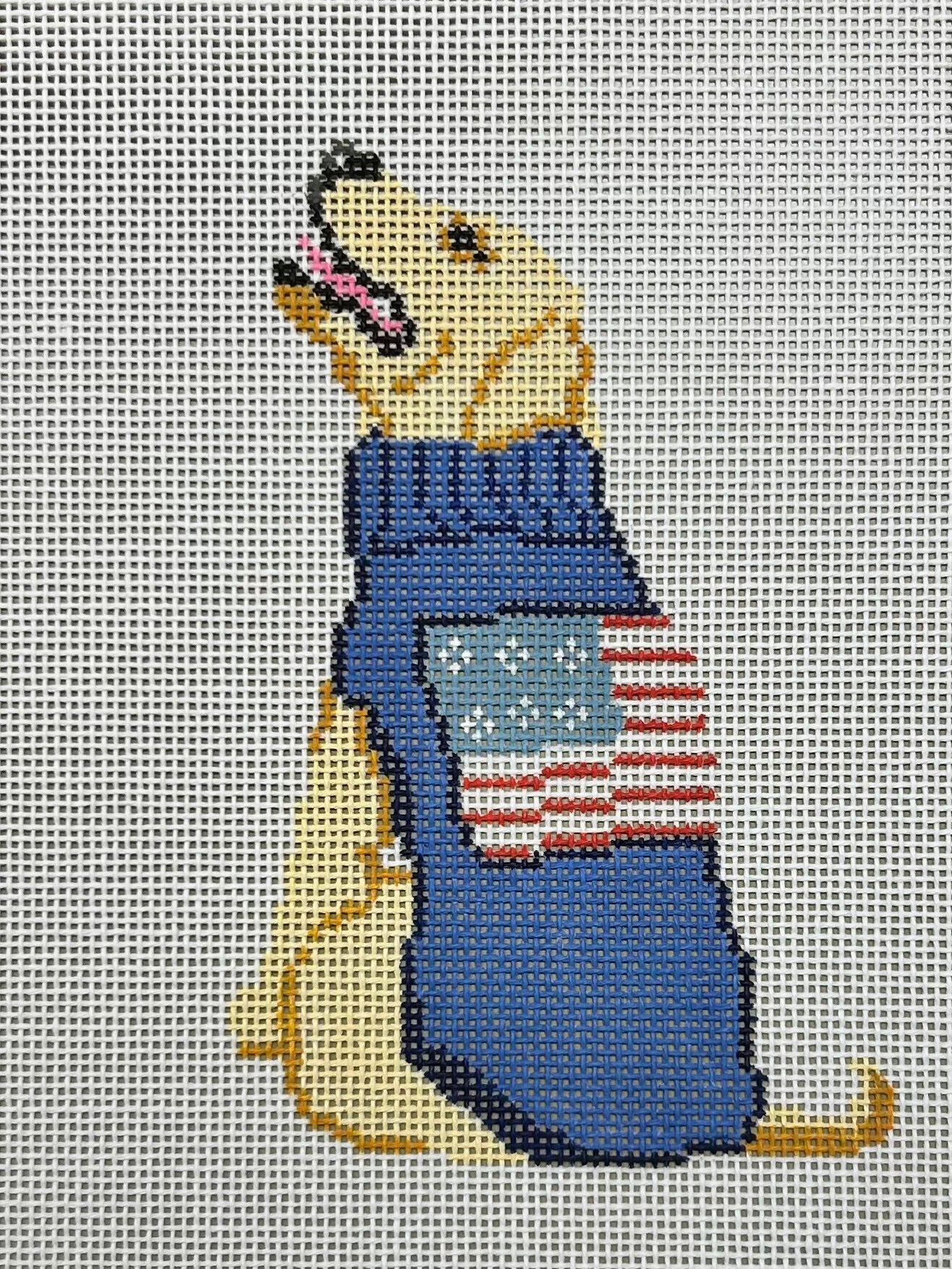 Froopy Designs:FD385 Yellow Lab w/ Sweater 18M