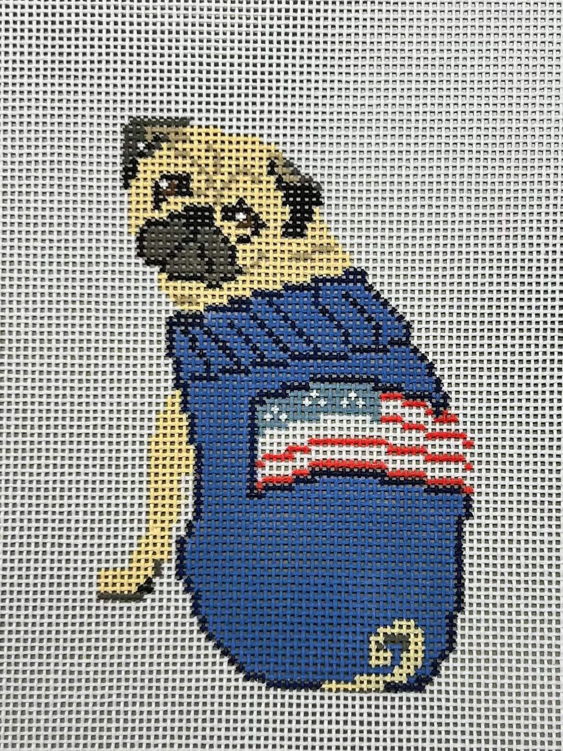 Froopy Designs:FD391 Pug in US flag sweater, 3