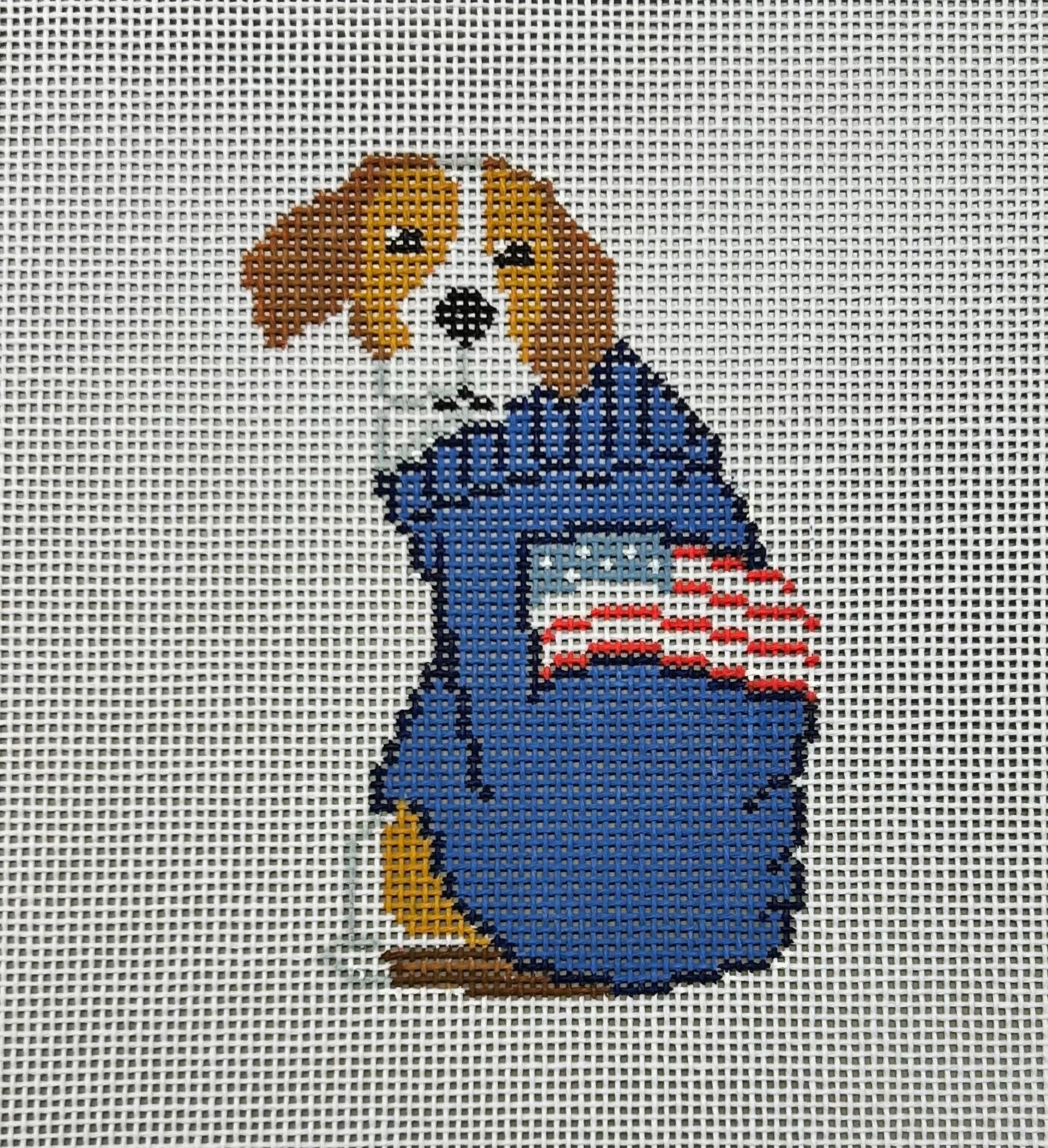 Froopy Designs:FD392 Beagle in US flag sweater