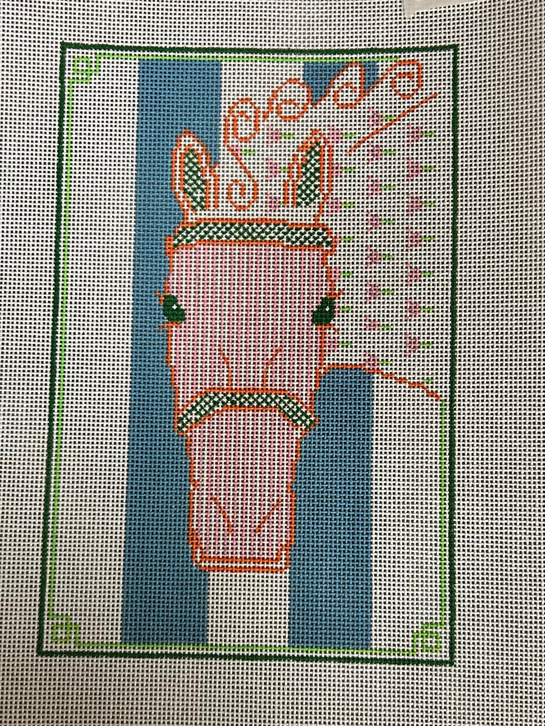 Froopy Designs:FD211 Preppy Horse Striped 5" x