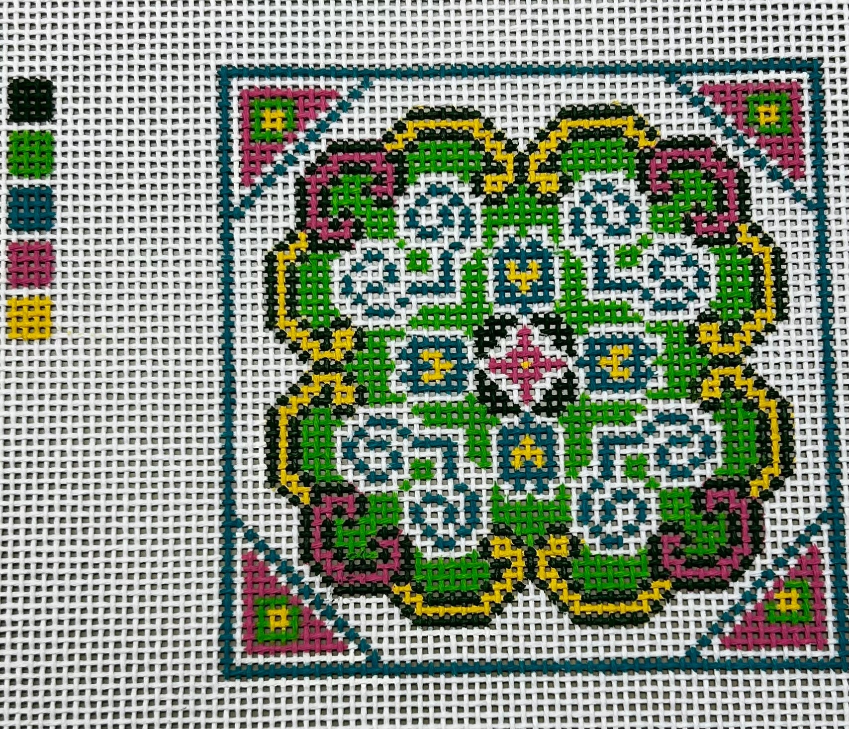 Amanda Keep:AK25 Asian Tile Green with Pink