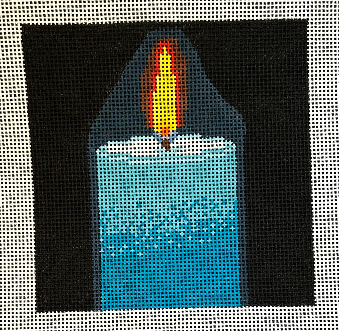 Froopy Designs:FD396 Glowing Blue Candle, 4" s