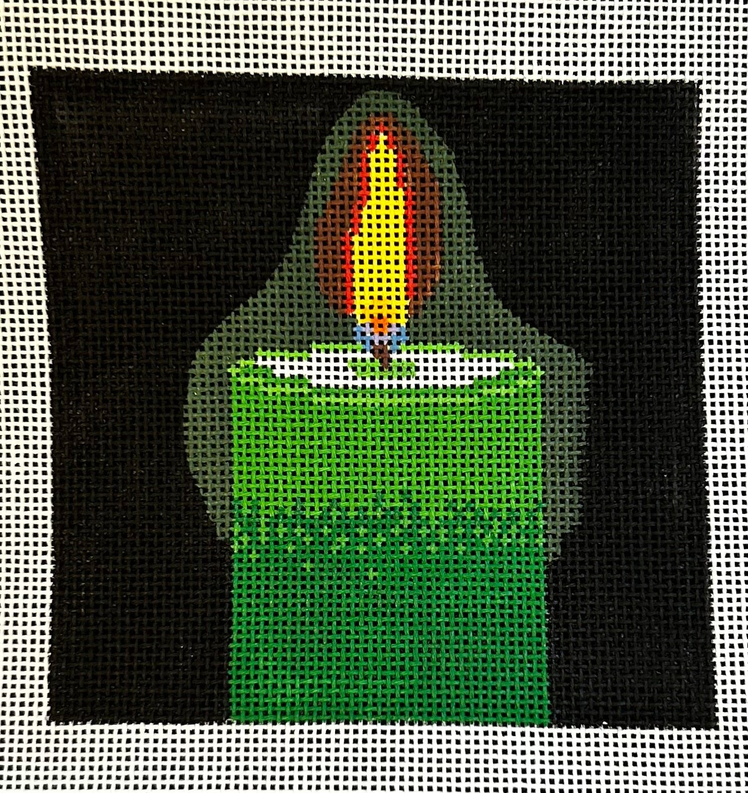 Froopy Designs:FD393 Glowing Green Candle, 4"