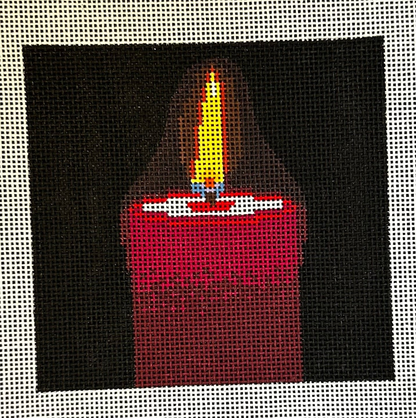 Froopy Designs:FD394 Glowing Red Candle, 4" sq