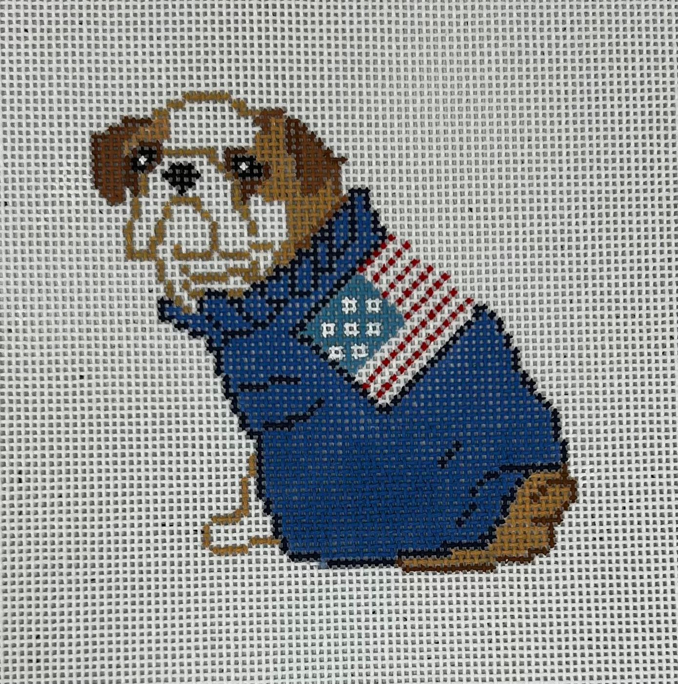Froopy Designs:FD429 English Bulldog, US flag