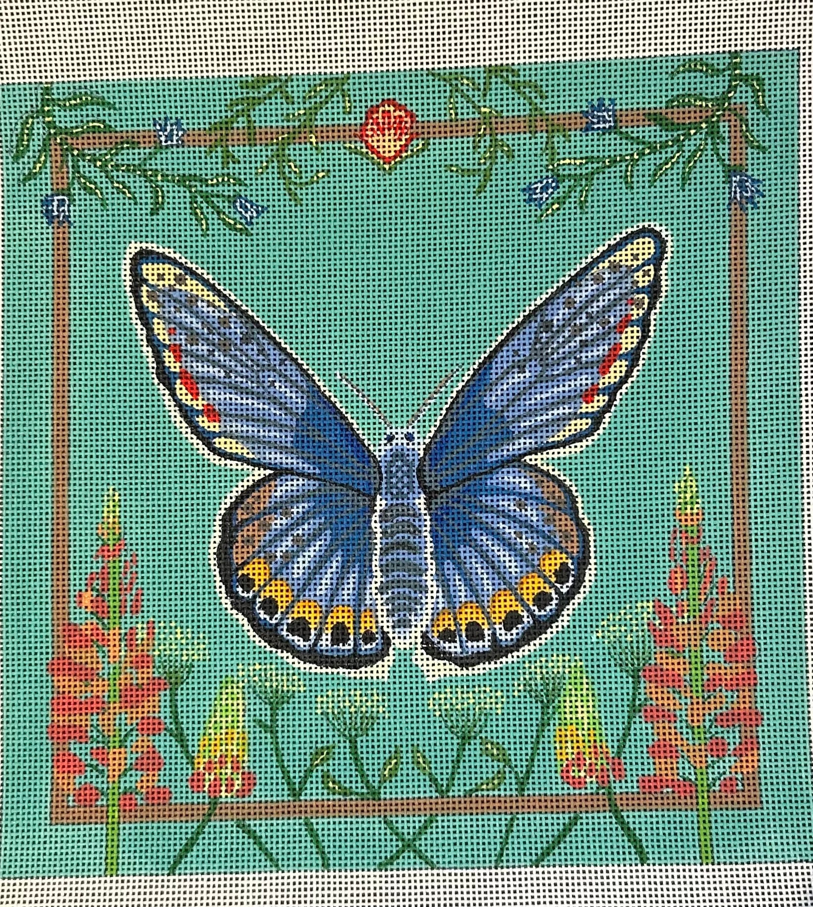 Anne Thomsen:AT134 BLUE BUTTERFLY 8X8 18M