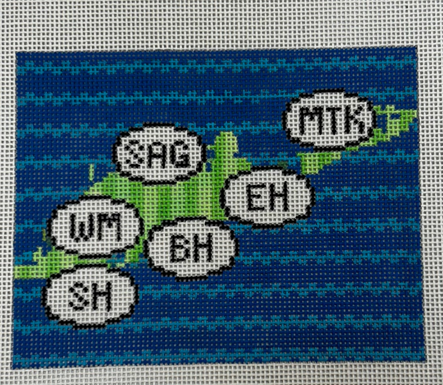 Froopy Designs:FD361 Hamptons Map, 5"x4" on 18