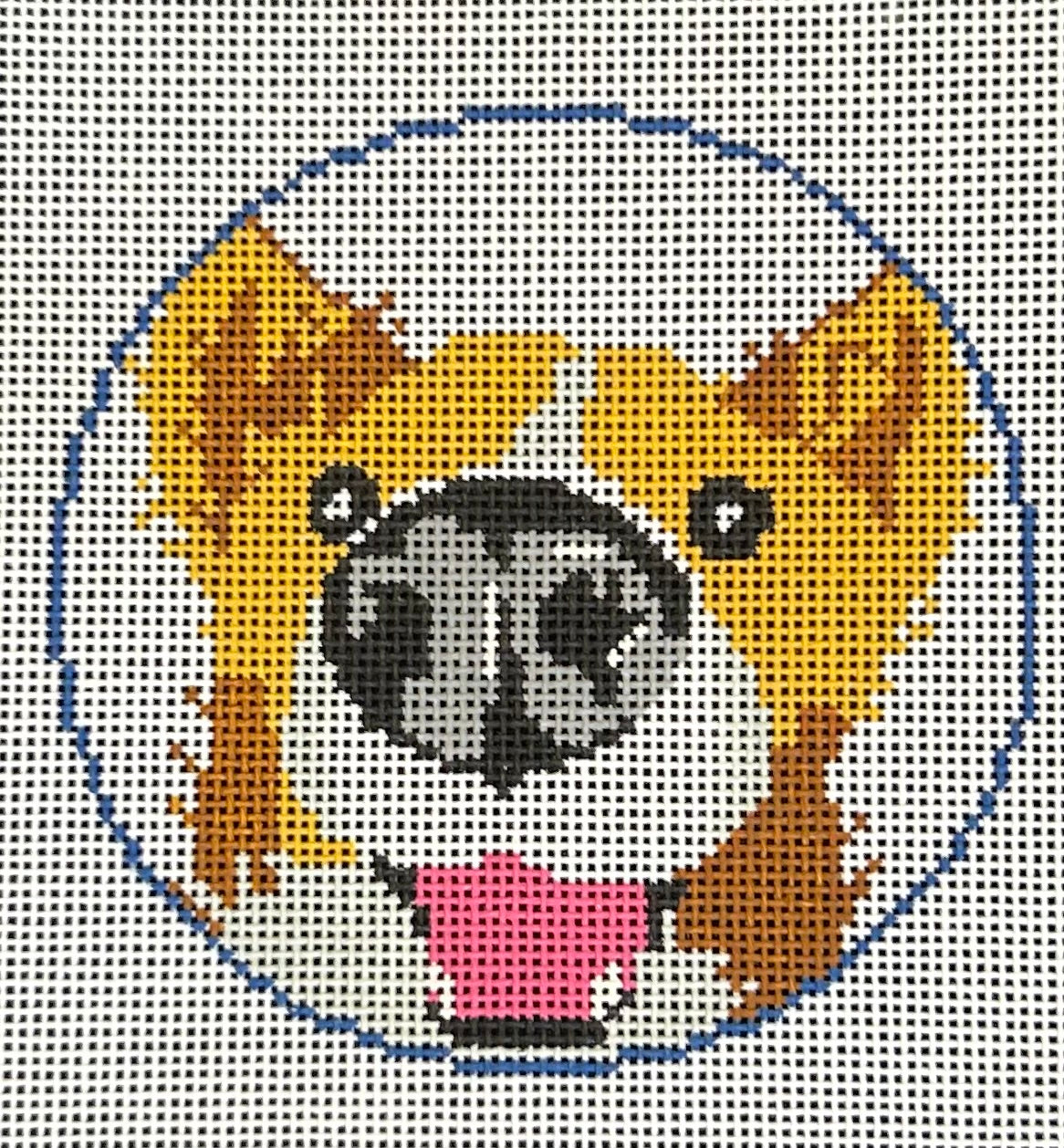 Froopy Designs:FD471 NOSE BOOP corgi, 4" round