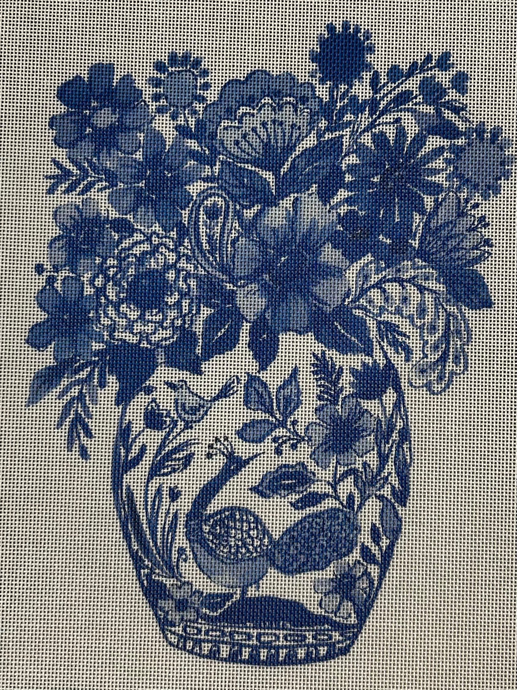 Ellen Crimi-Trent:ECT871B Blue Vase w/Bunch of Bl