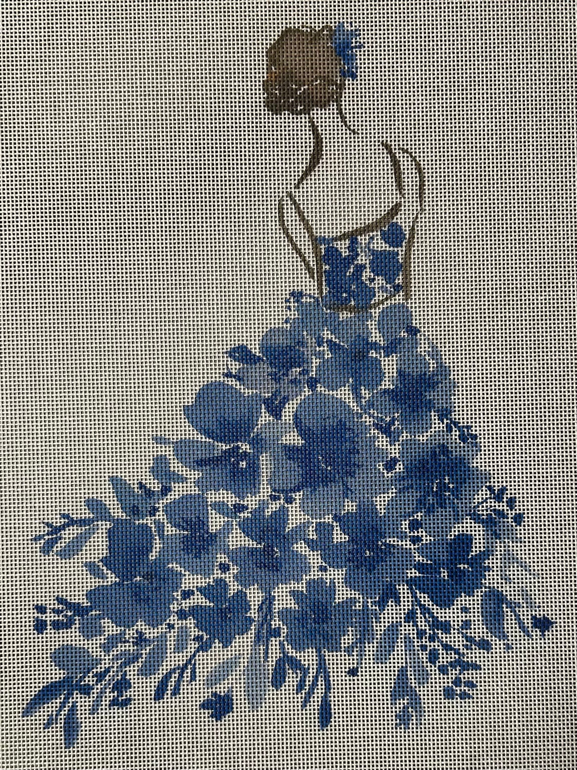 Ellen Crimi-Trent:ECT876B Lady w/Blue Flowers