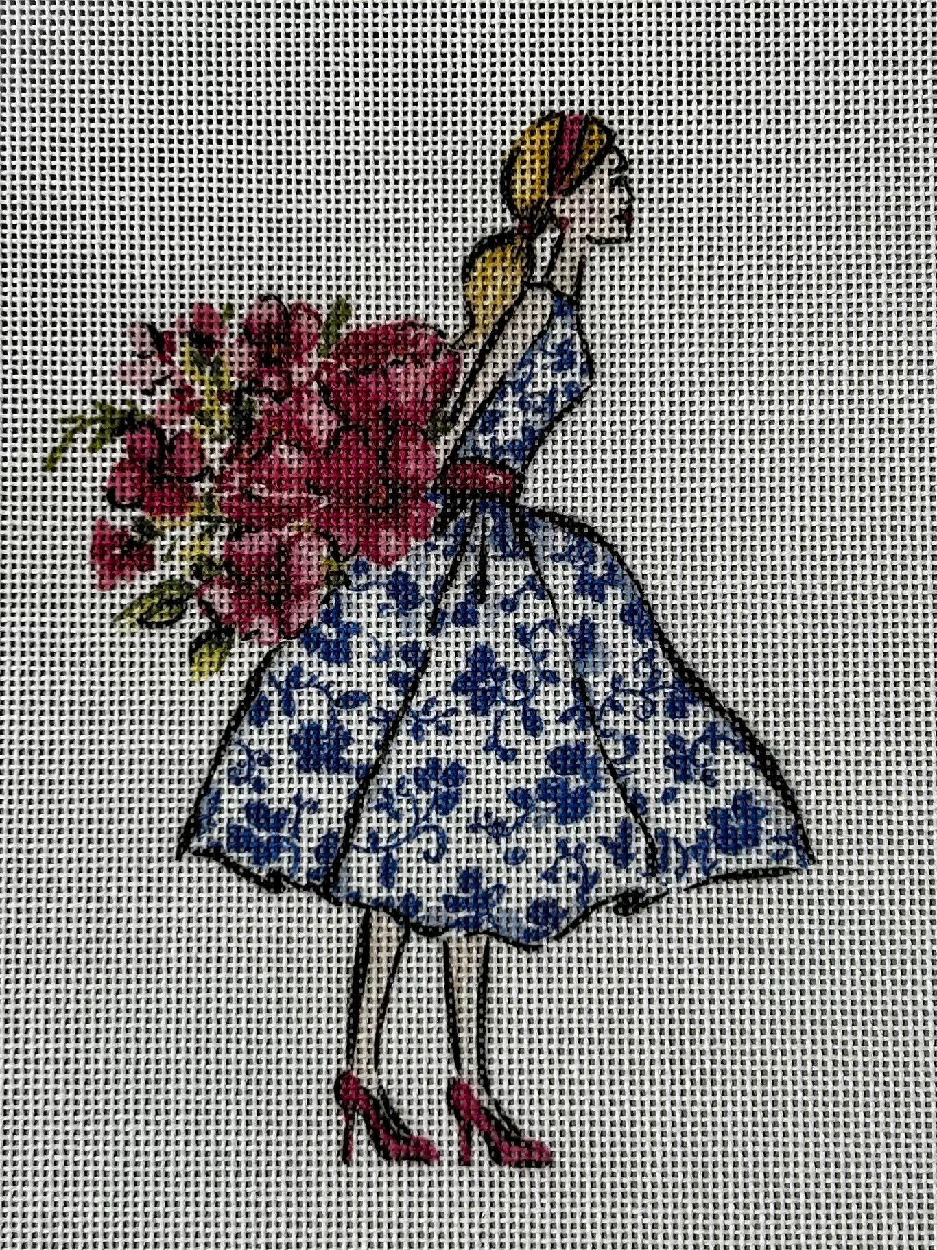 Ellen Crimi-Trent:ECT1127B Blue White Dress 6x5