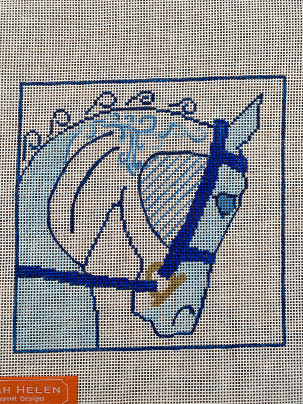 Froopy Designs:FD68 Hérmes Horse Head in Blue