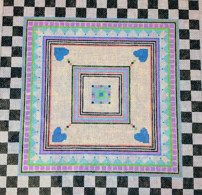 Penny Macleod:PM1047 Blue Hearts 10 3/4 x 10