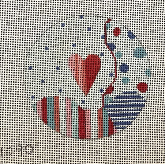 Penny Macleod:PM1090 Red/Blue Heart 4"rd 18M