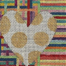 Penny Macleod:PM1099 Gold Dot Heart 3"sq 18M