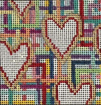Penny Macleod:PM1100 Wh Hearts 3"sq 18M