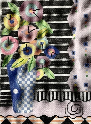 Penny Macleod:PM1161 Check Vase 5 1/4" x 7 1/