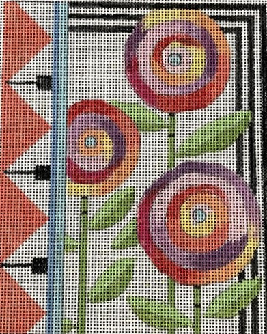 Penny Macleod:PM1164 Three Flowers 4 3/4" x 6