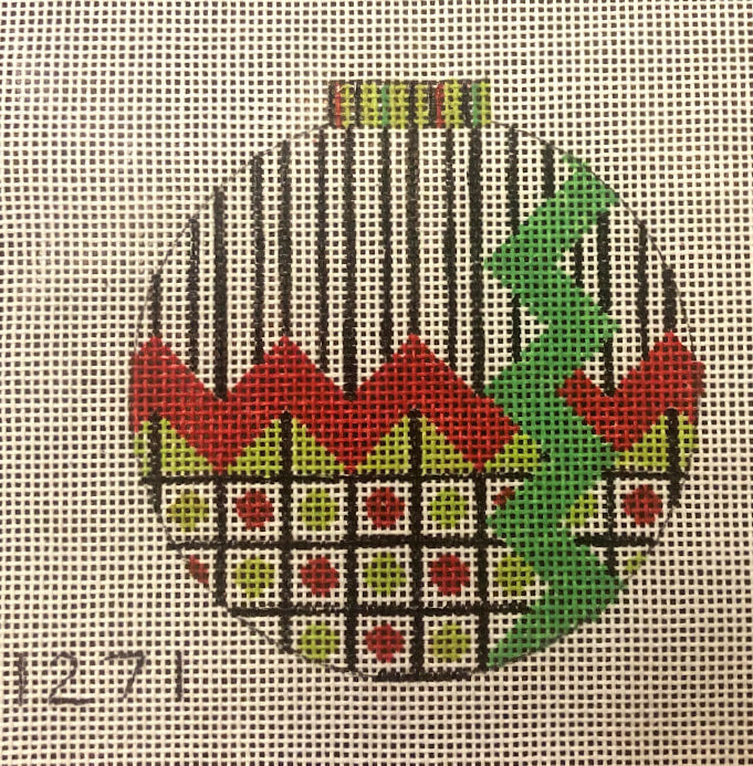 Penny Macleod:PM1271 Ornament R+G 3" round 18