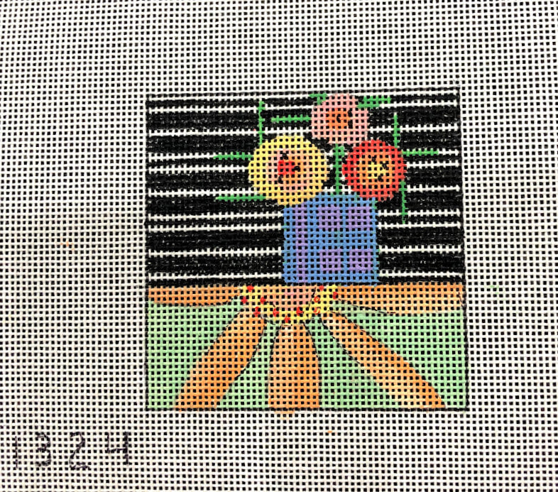 Penny Macleod:PM1324 Flower Pot Coaster 3" Sq