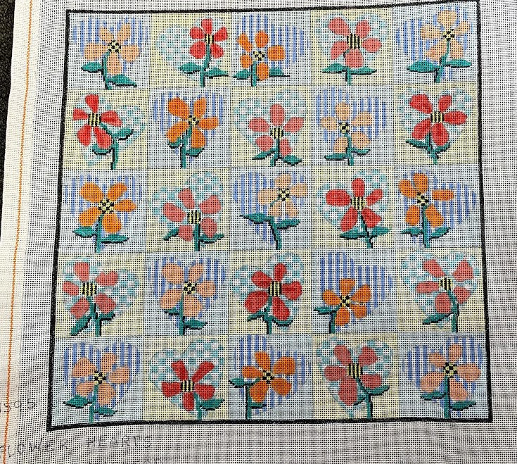 Penny Macleod:PM1595 Flower Hearts 12 3/4"x 1