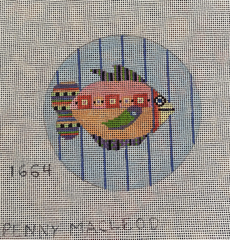 Penny Macleod:PM1664 4" rd fish ornament 18M