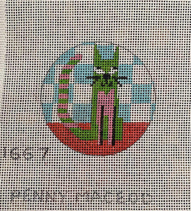 Penny Macleod:PM1667 Green Cat 3 1/2" rd 13M