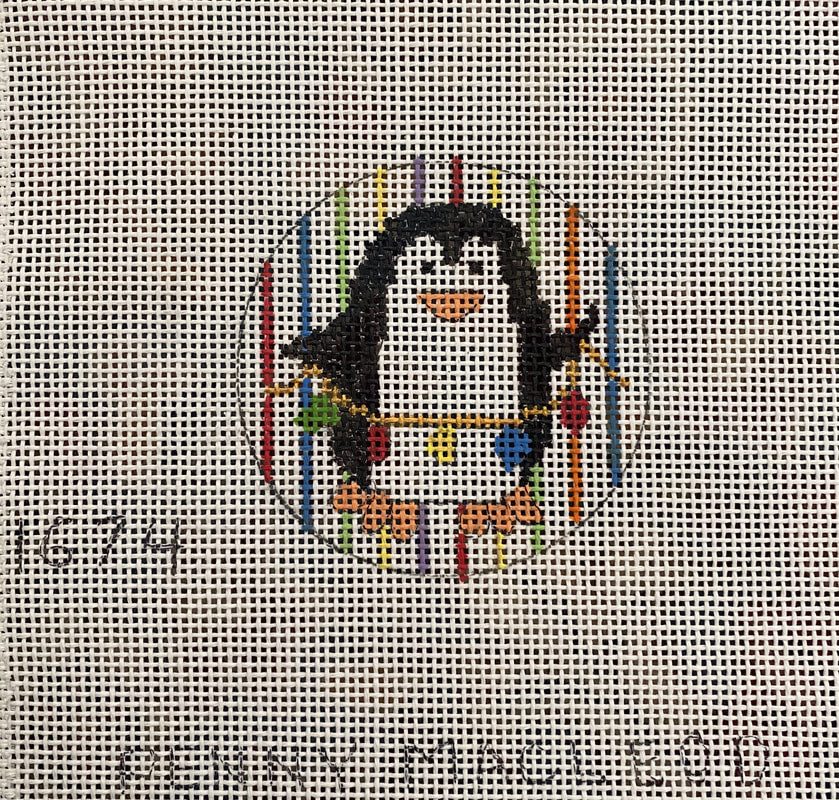 Penny Macleod:PM1674 Penguin Orn 3 1/4" rd 13