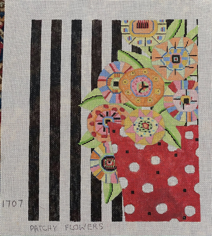 Penny Macleod:PM1707 Patchy Flowers 9 1/4 x 1