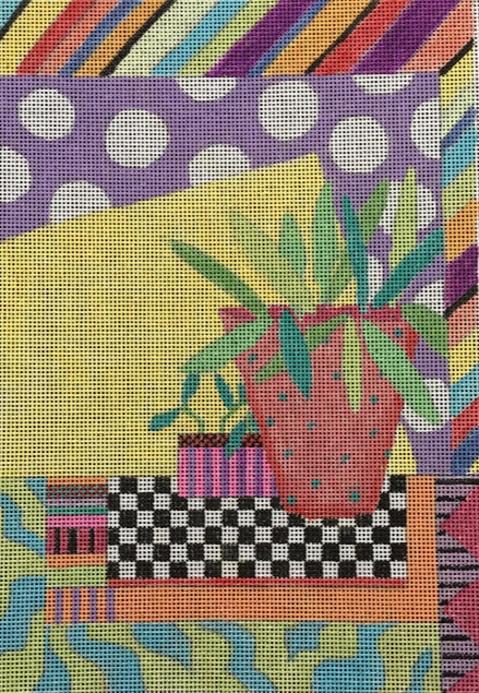 Penny Macleod:PM477 Red Pot 6 1/2 x 9 1/4, 18