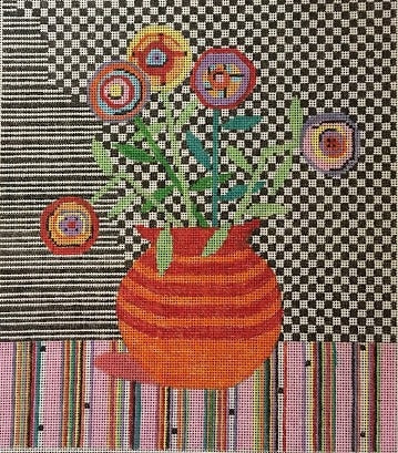 Penny Macleod:PM508 Orange Vase 8 1/2 x 9 1/2