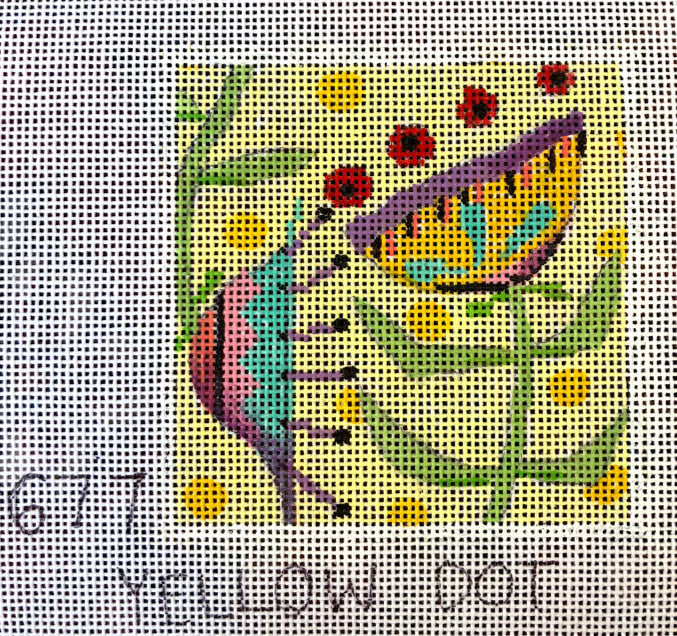 Penny Macleod:PM677 Coaster Flowers Yellow Do