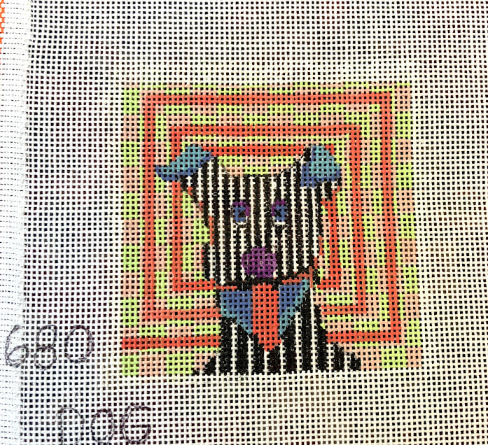 Penny Macleod:PM680 Coaster Dog Stripe 3x3 18