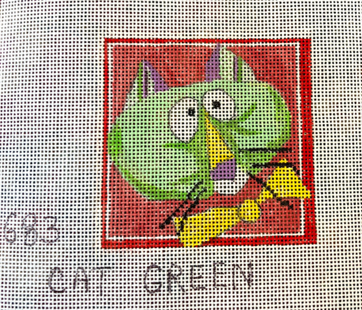 Penny Macleod:PM683 Coaster Cat Yellow Tie