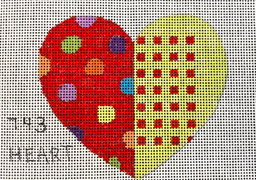 Penny Macleod:PM743 Red & Kiwi Heart  5 x 4 1