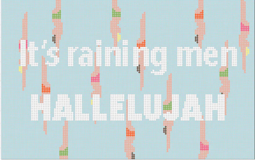 Froopy Designs:FD187 It's Raining Men 5.25x8 1