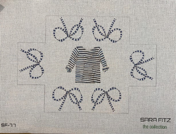 Sara Fitz:SF77 Striped Shirt with Bows